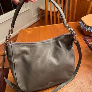 Unique grey coach bag/satchel